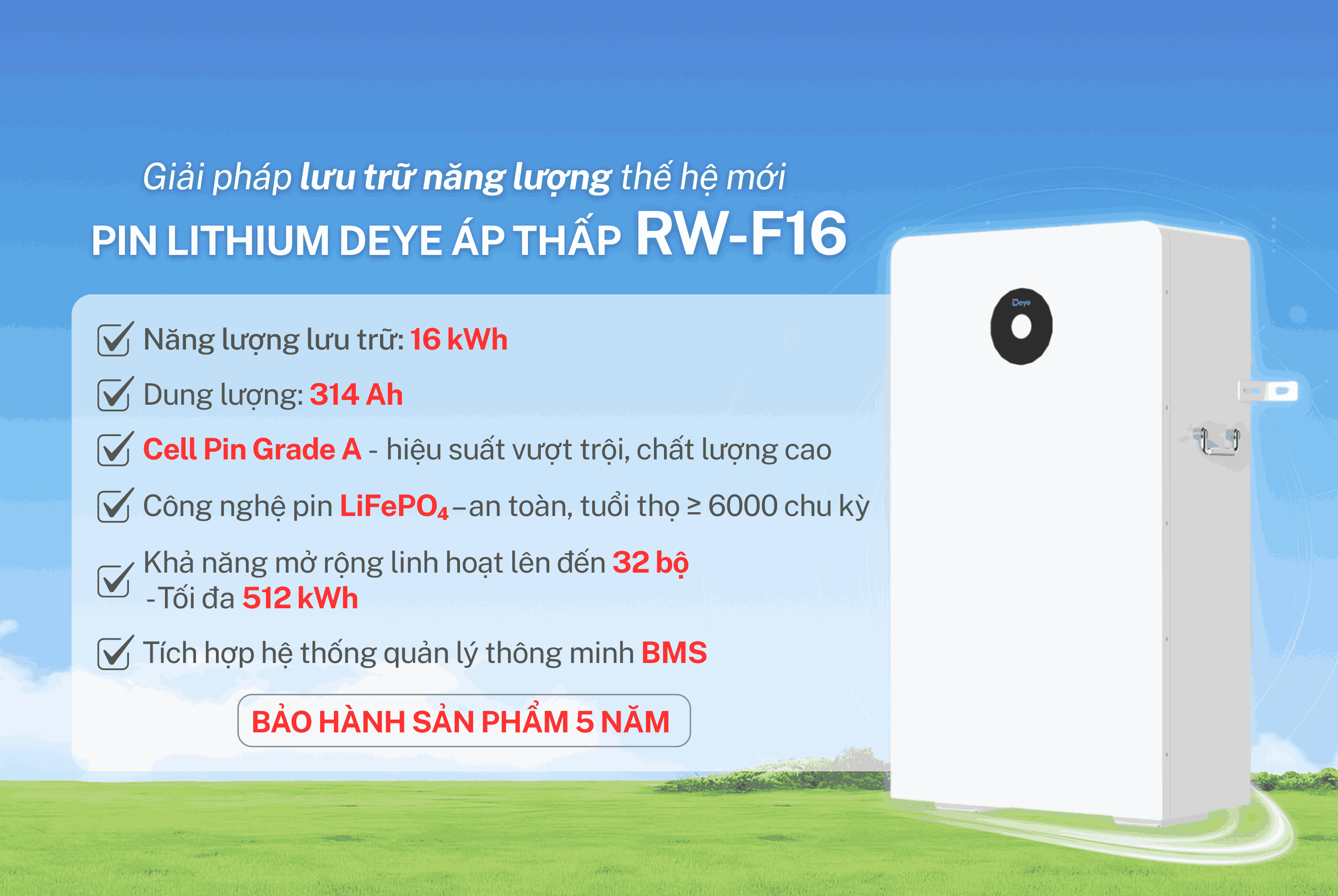 Pin lưu trữ Deye RW-F16