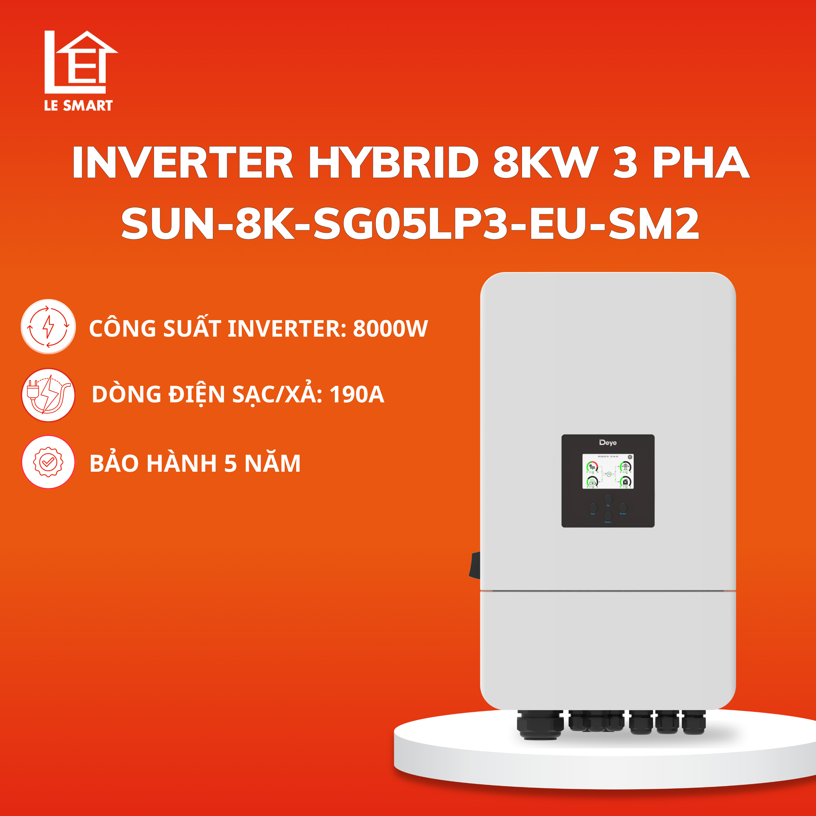 Inverter Hybrid 8kw 3 Pha SUN-8K-SG05LP3-EU-SM2