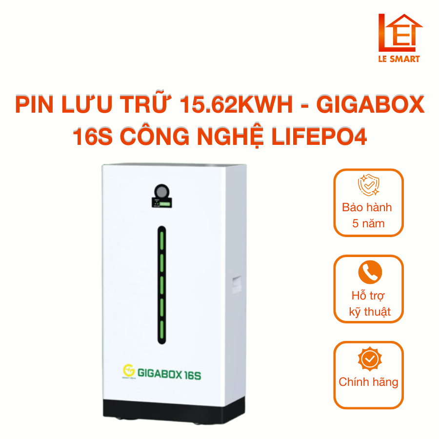 Pin lưu trữ cao cấp LifePo4 15.62kWh Gigabox 1