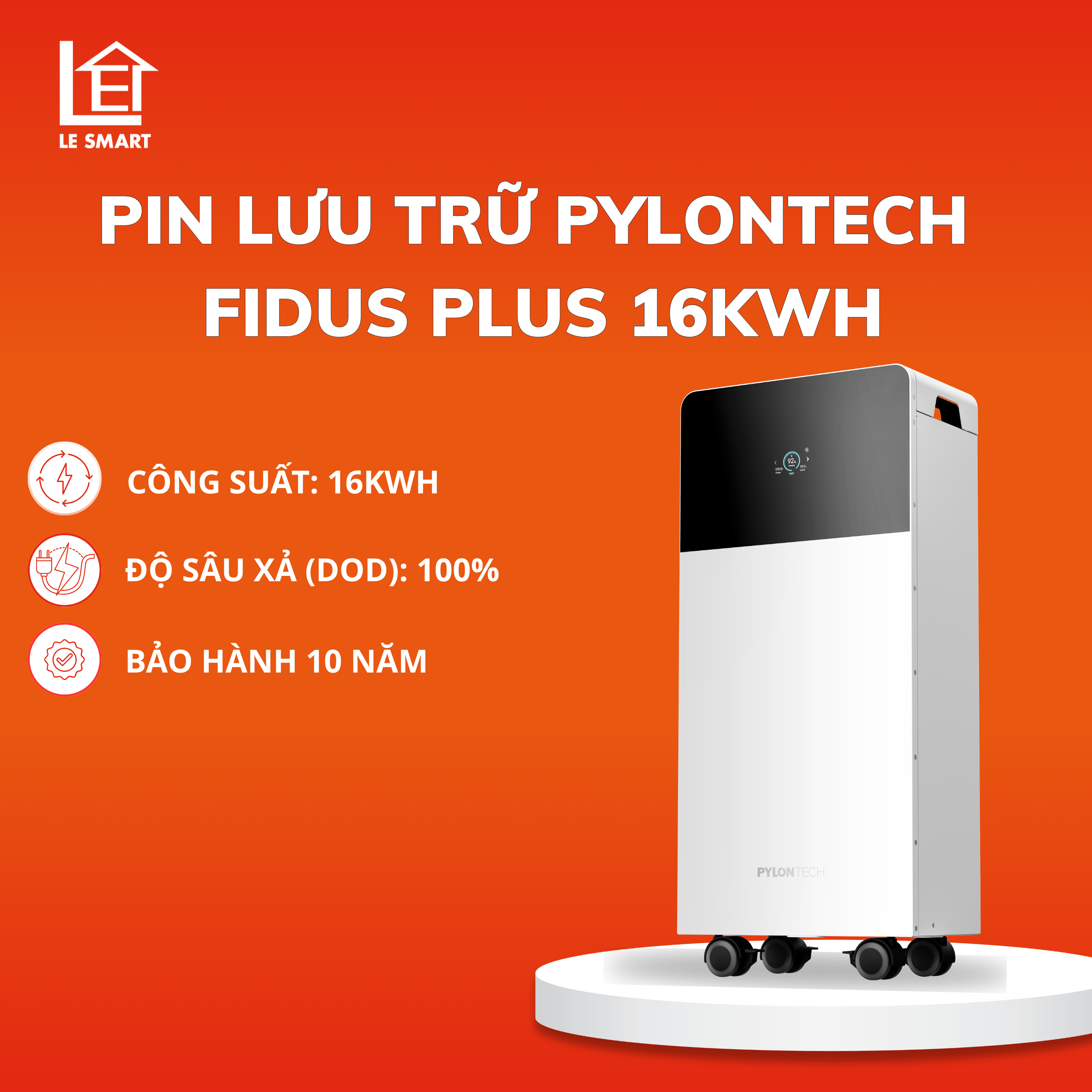 Pin lưu trữ Pylontech Fidus Plus 16kWh