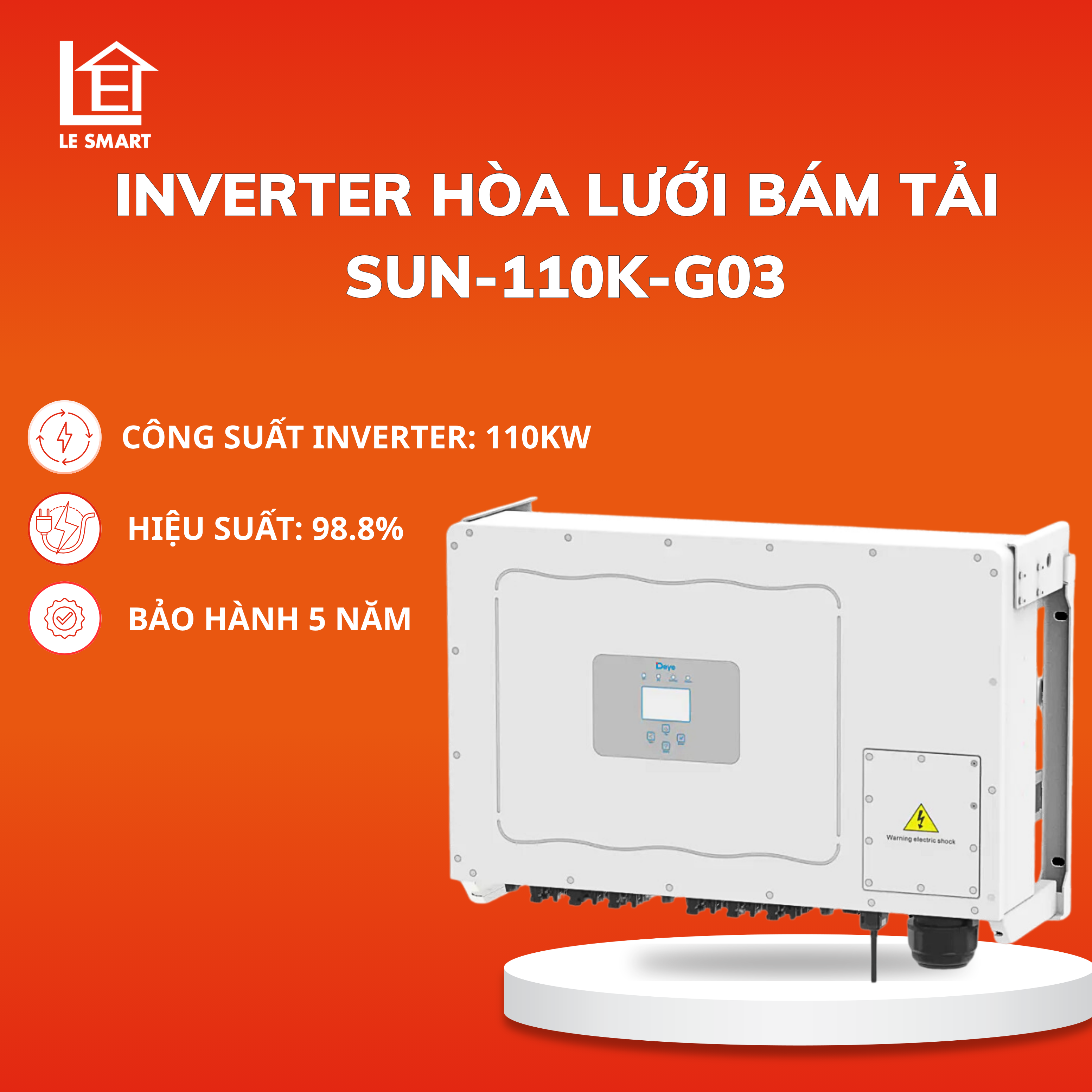 Inverter Hòa Lưới Bám Tải Deye 110kW SUN-110K-G03