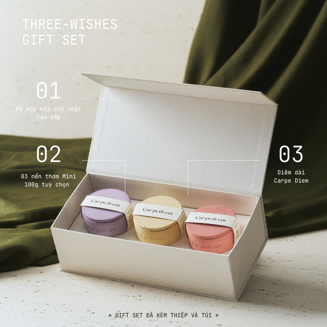 THREE-WISHES GIFT SET - Bộ quà tặng nến thơm đa dạng trải nghiệm