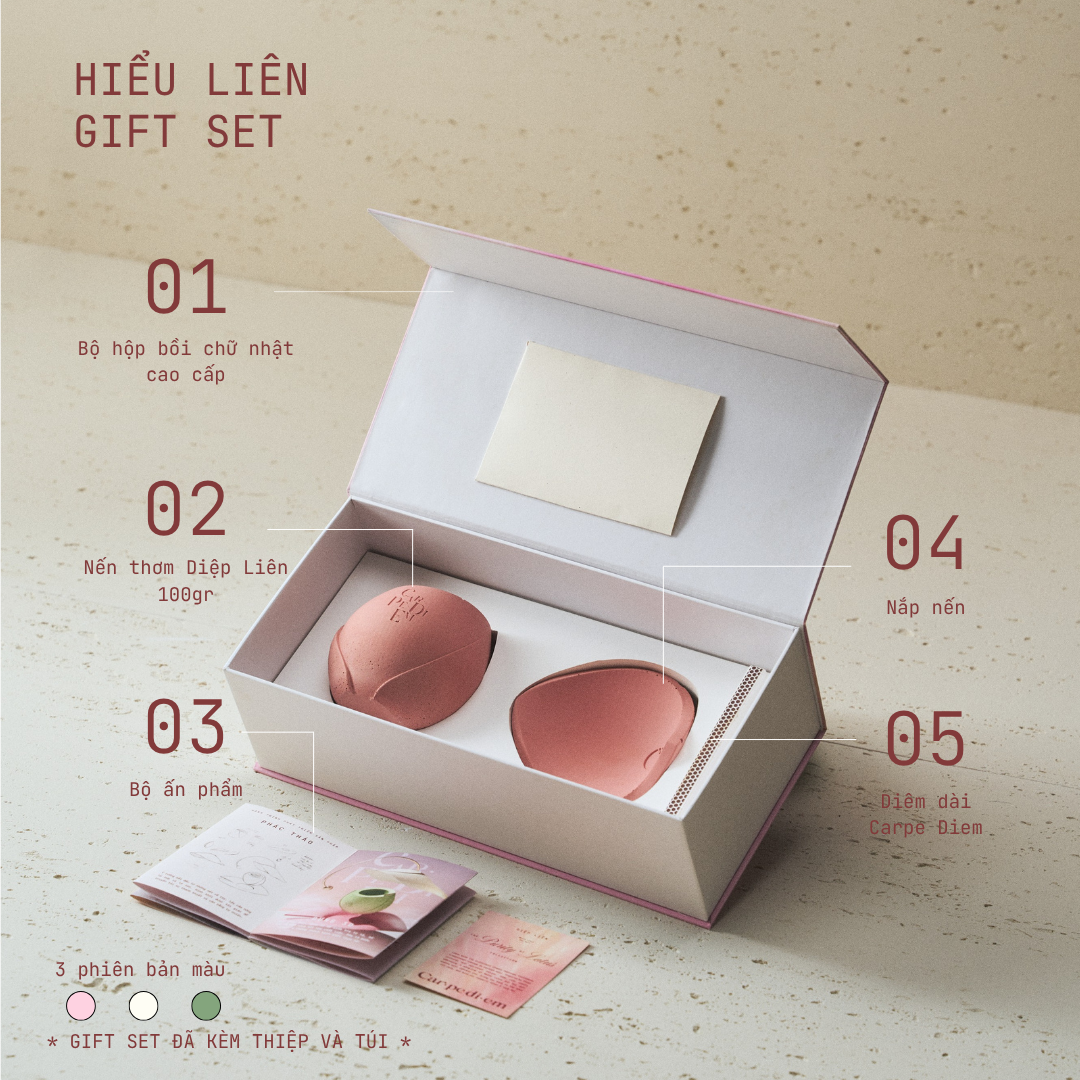 HIỂU LIÊN GIFT SET - Bộ quà tặng nến thơm từ cảm hứng Hoa Sen