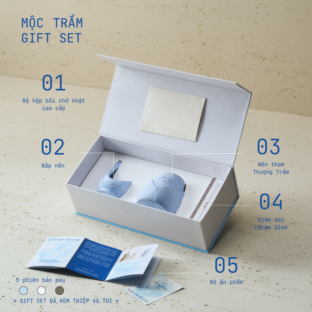 MỘC TRẦM GIFT SET - Bộ quà tặng nến thơm từ trầm hương Việt Nam