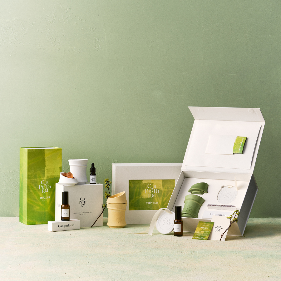 TRÚC XINH GIFT SET - Bộ quà tặng nến thơm từ cảm hứng tre trúc trong đạo cụ diễn xướng Việt Nam
