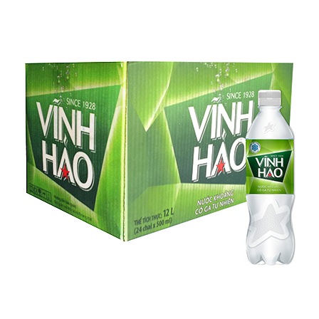 Nước khoáng Vĩnh Hảo có ga 500 ml