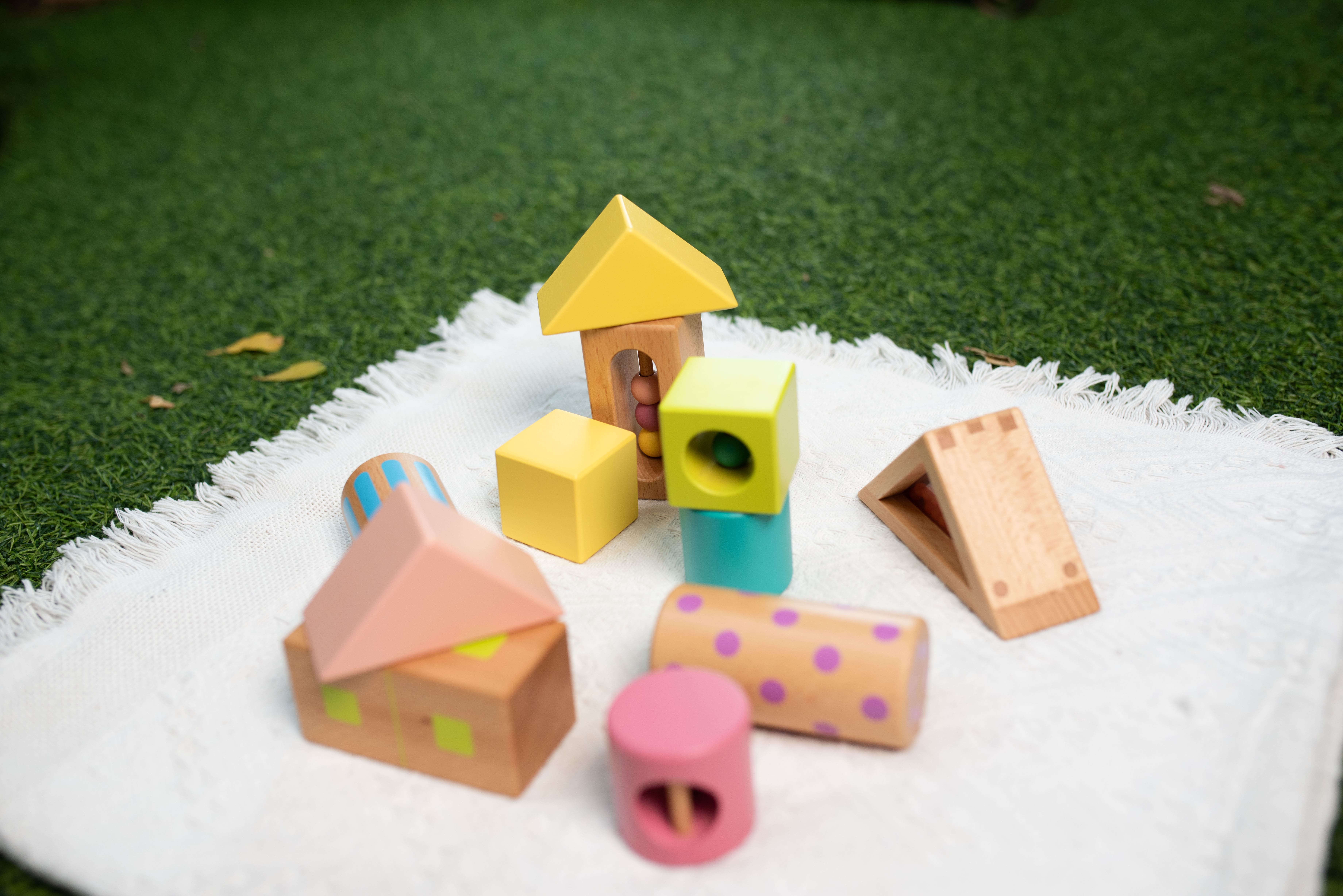 Hình khối bằng gỗ có âm thanh - bộ nhỏ