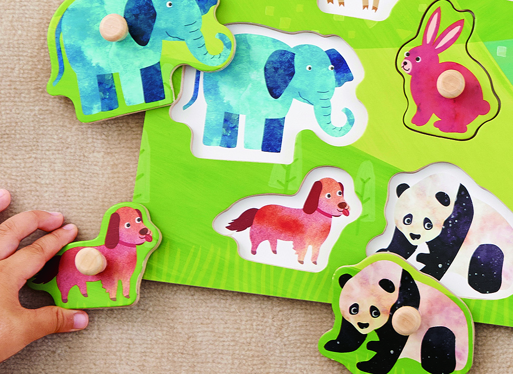 Cho thuê Bảng ghép con thú bằng gỗ