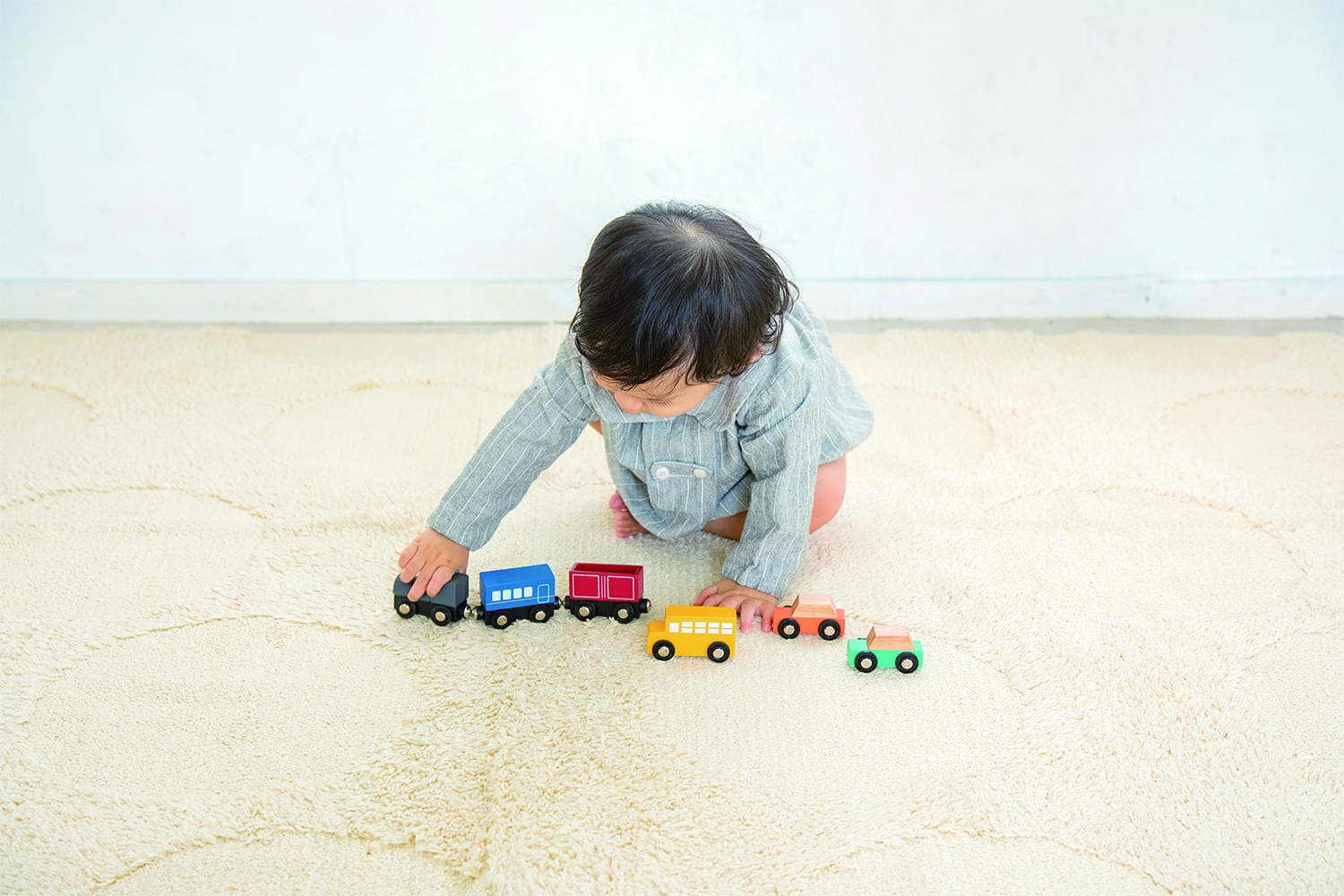 Cho thuê Set đồ chơi phương tiện giao thông (Tàu hỏa và 3 ô tô)