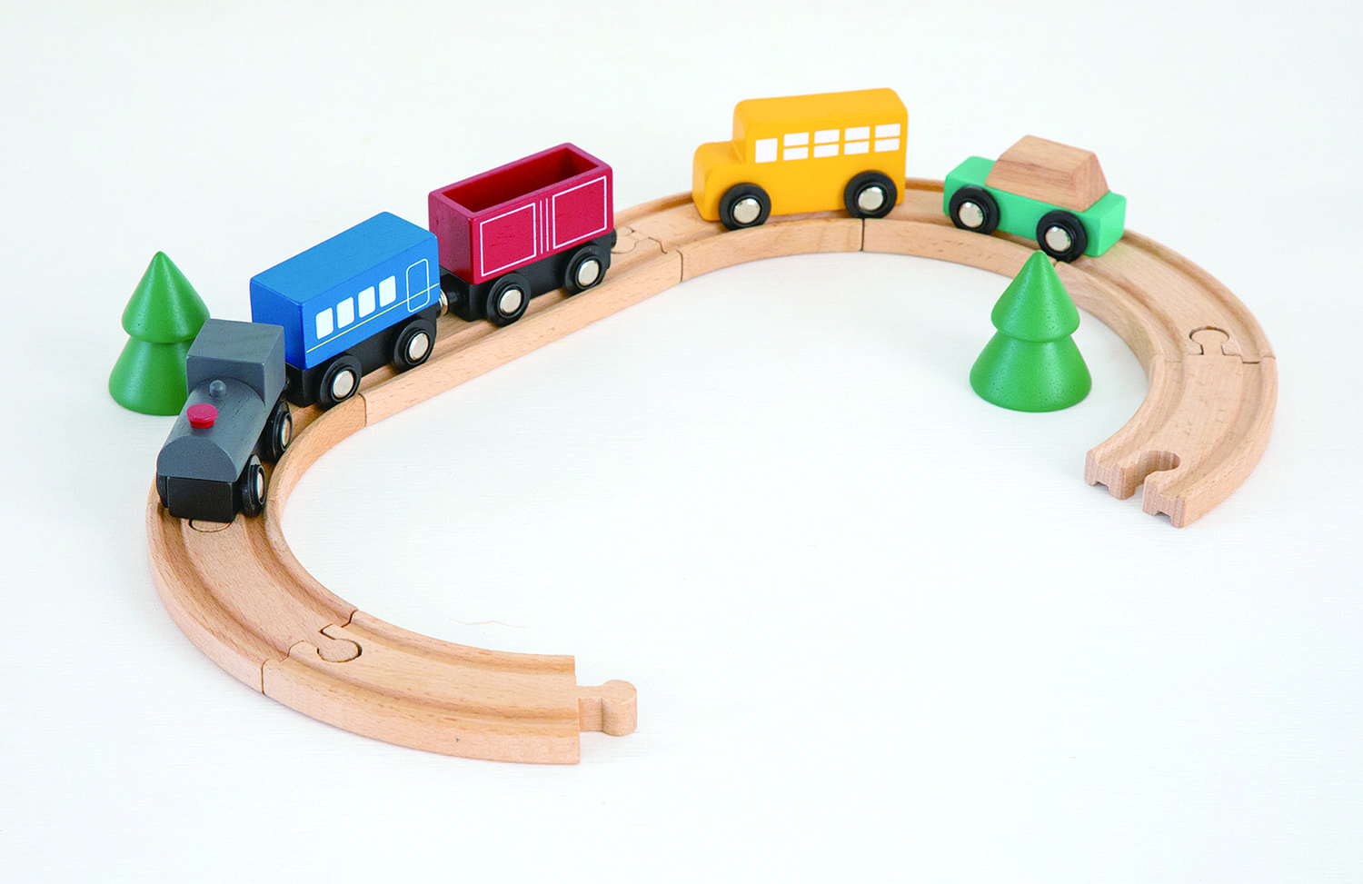 Cho thuê Set đồ chơi phương tiện giao thông (Tàu hỏa và 3 ô tô)