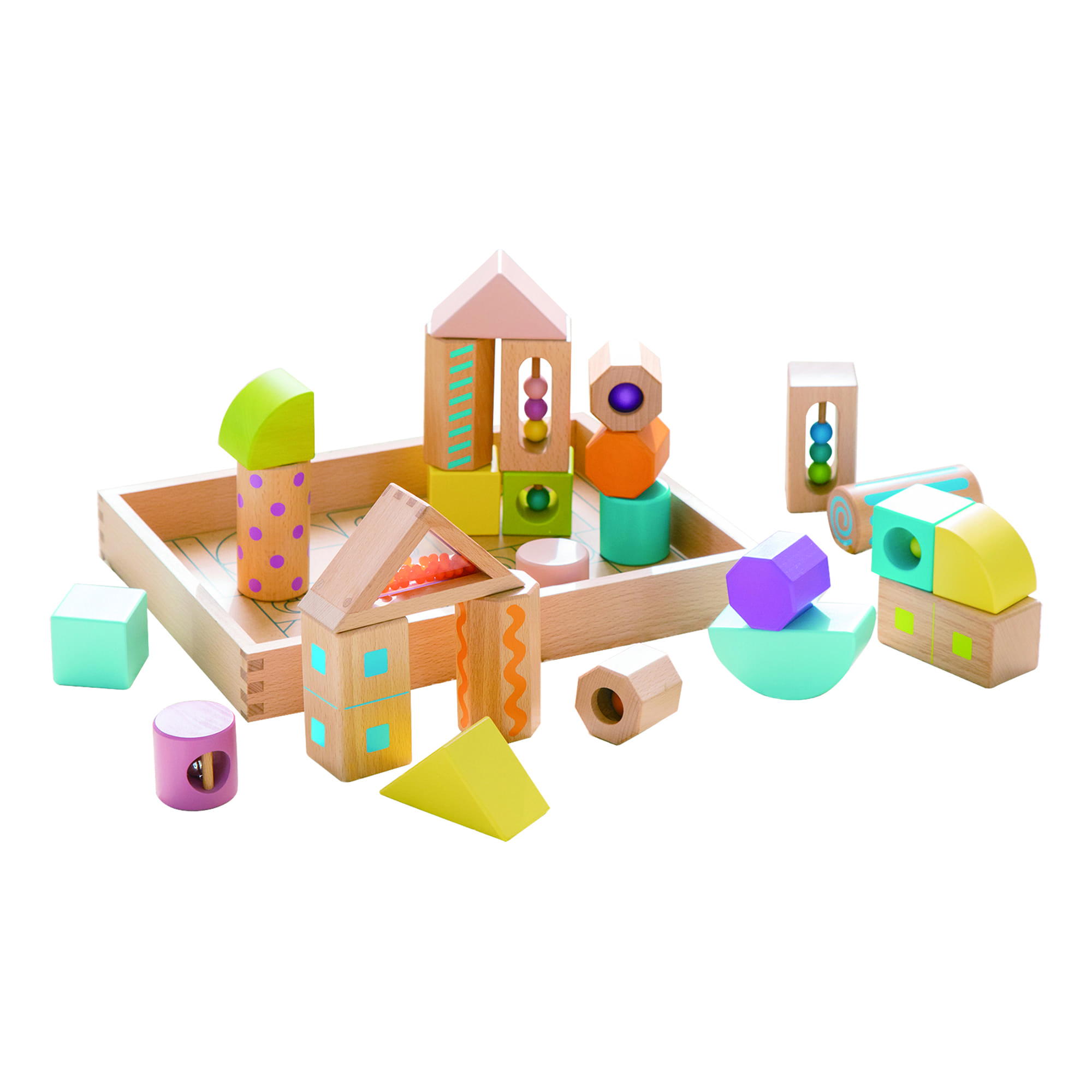 Hình khối bằng gỗ có âm thanh - bộ lớn