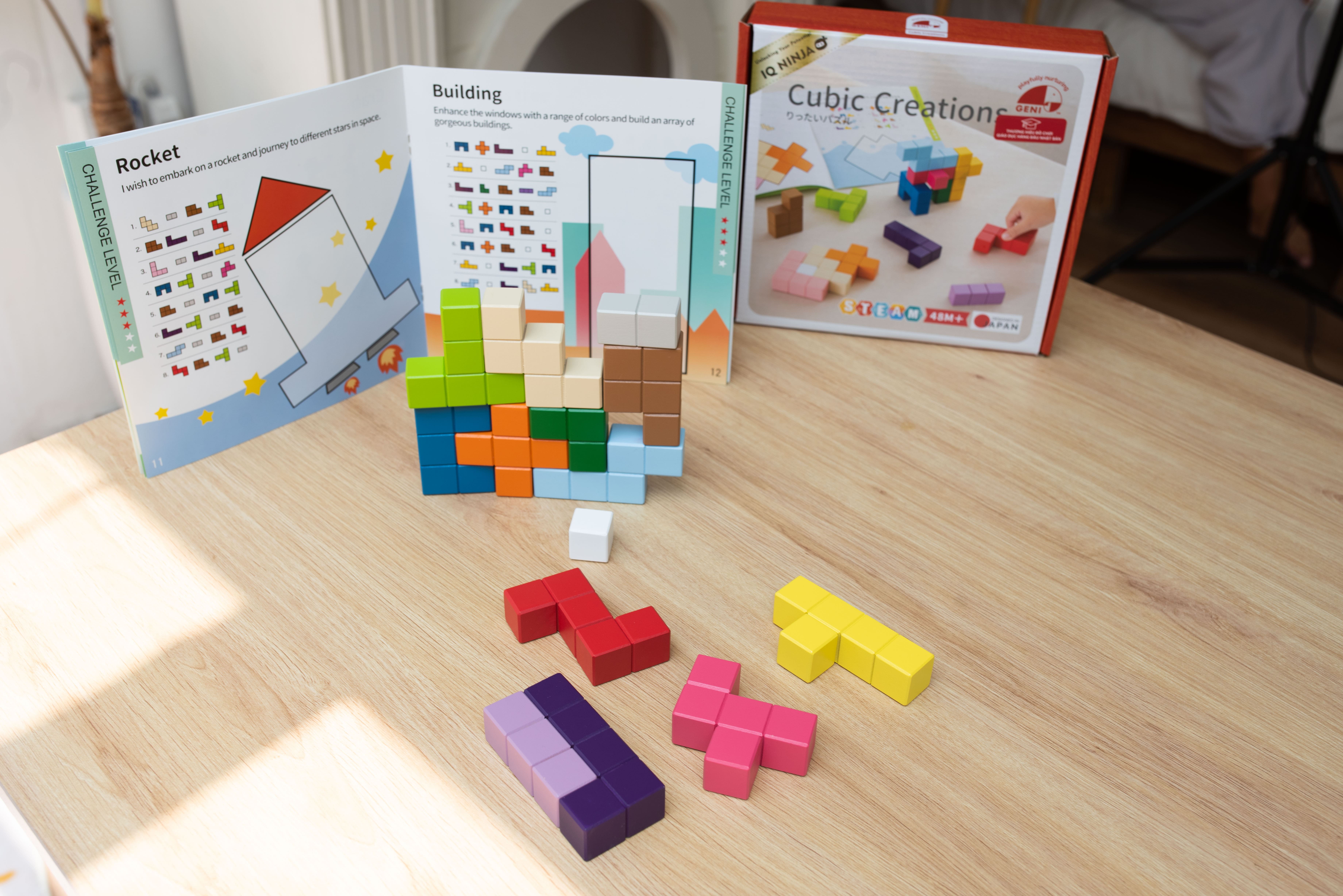 Cho thuê Bộ xếp hình khối 2D và 3D bằng gỗ - Cubic Creation