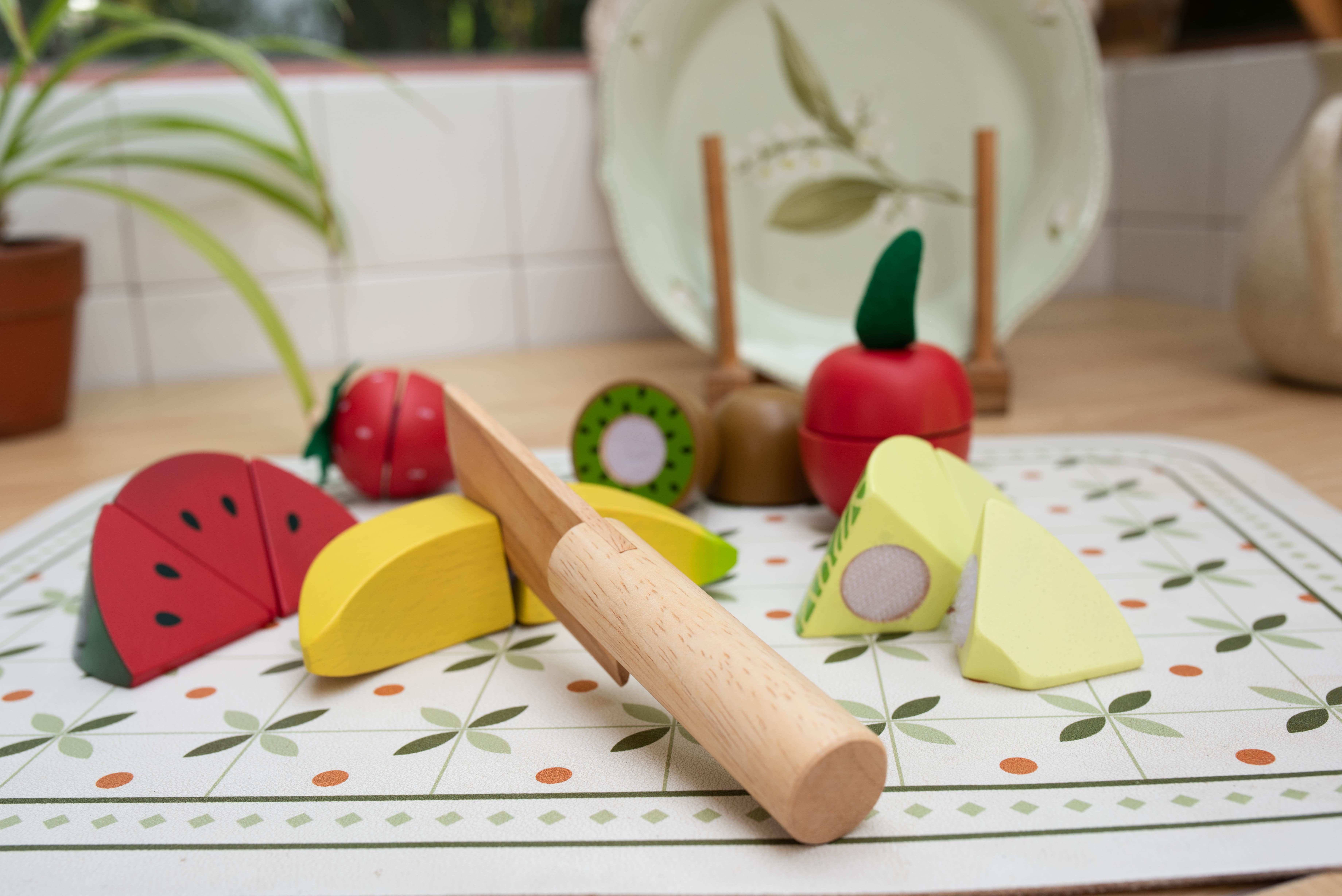 Bộ cắt thái trái cây bằng gỗ cao cấp - Fruit Set