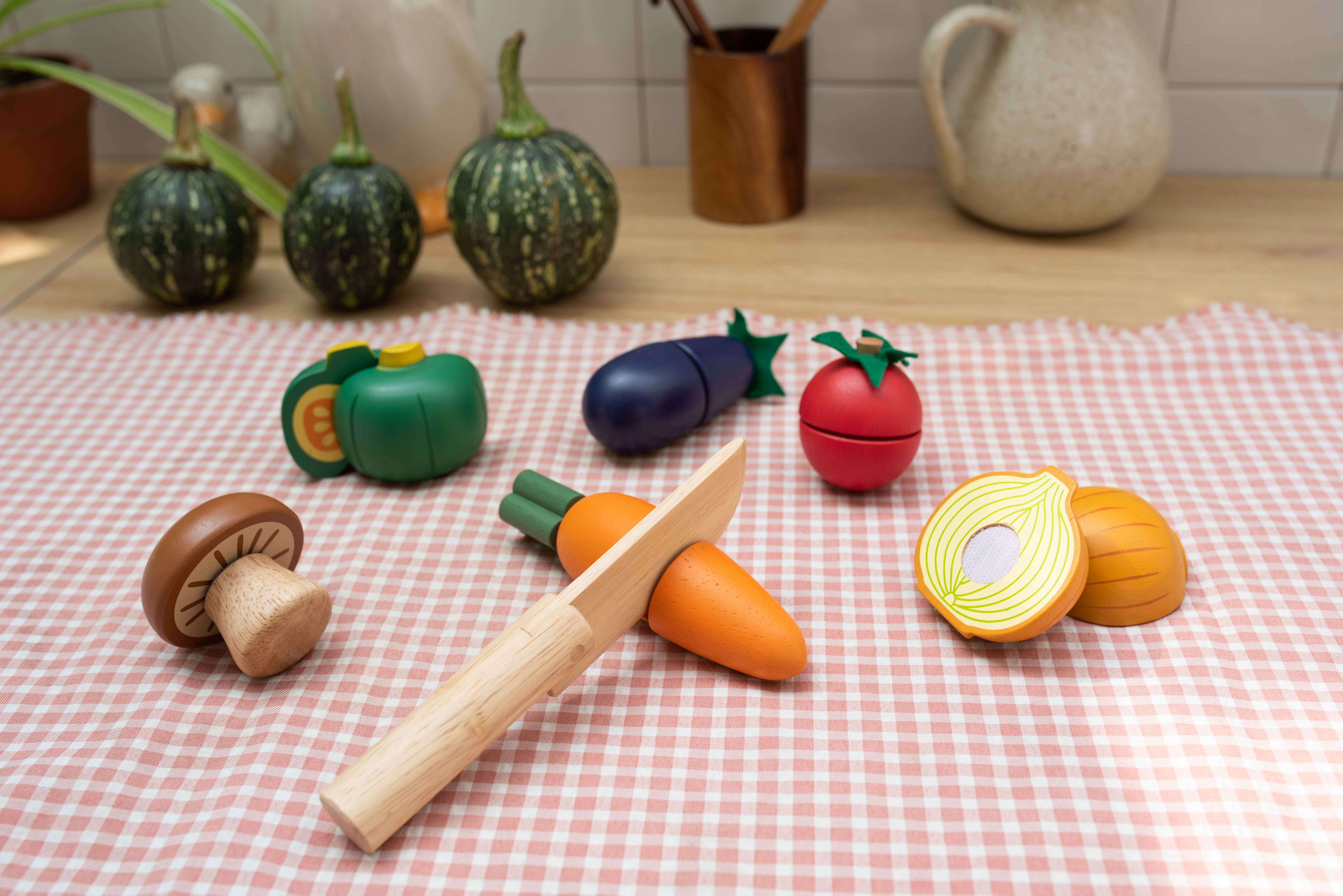 Bộ cắt thái rau củ bằng gỗ cao cấp - Vegetables Set