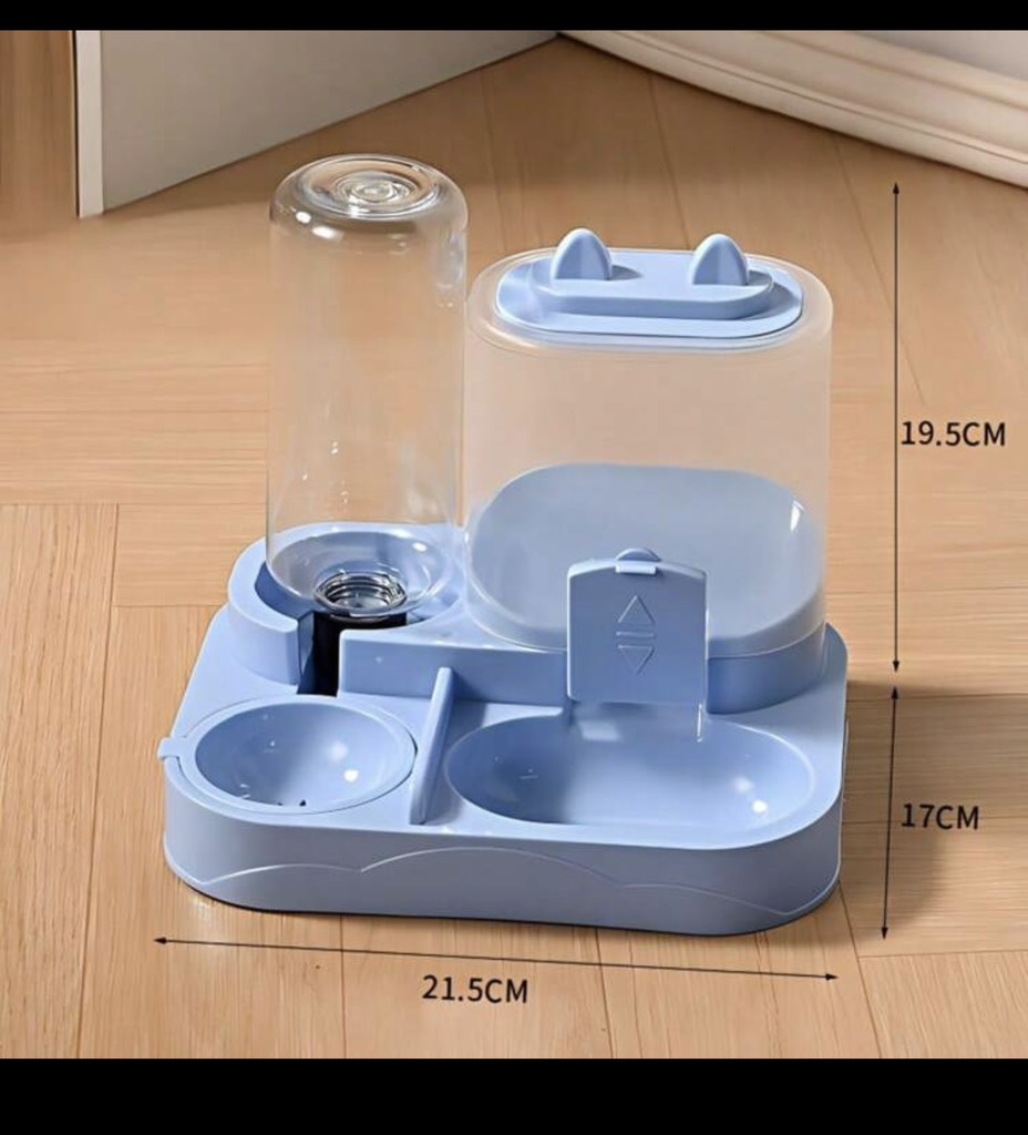 Bộ bình nước và khay hạt tự động hình con mèo
