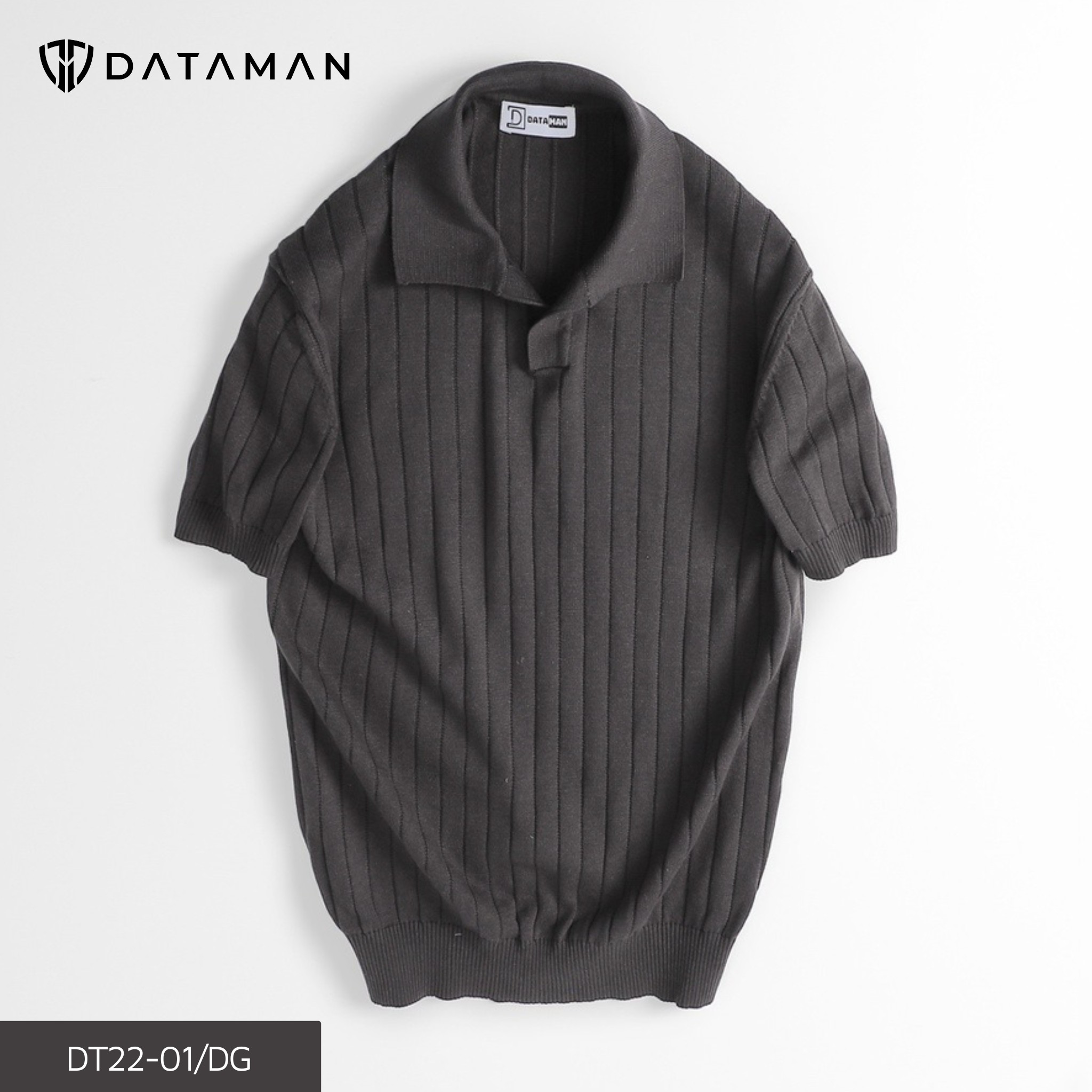 Áo Polo nam ngắn tay DATAMAN dệt kim, cổ chữ V, vải cotton chải kĩ mềm mịn, không bai xù - DT22-01