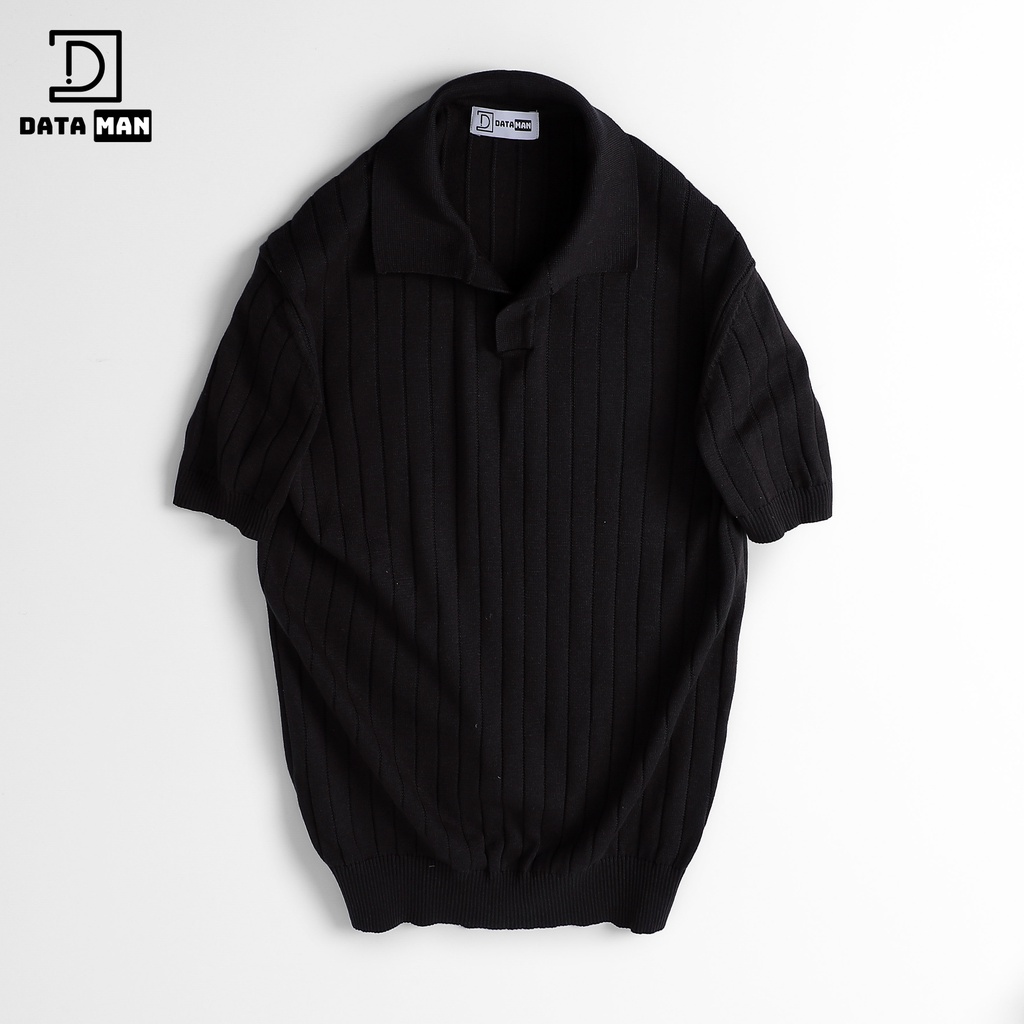 Áo Polo nam ngắn tay DATAMAN dệt kim, cổ chữ V, vải cotton chải kĩ mềm mịn, không bai xù - DT22-01