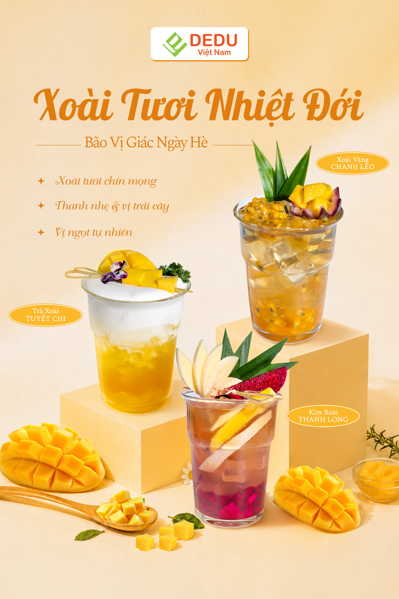 MỨT XOÀI DEDU - BỘ CÔNG THỨC KHUẤY ĐẢO MENU