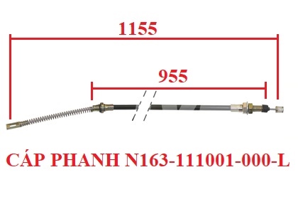 CÁP PHANH TRÁI (L1155/955; D-J) N163-111001-000-L