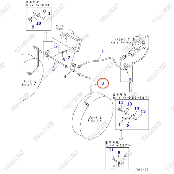 Ống ti ô dầu phanh bánh trái 3EB-38-31120