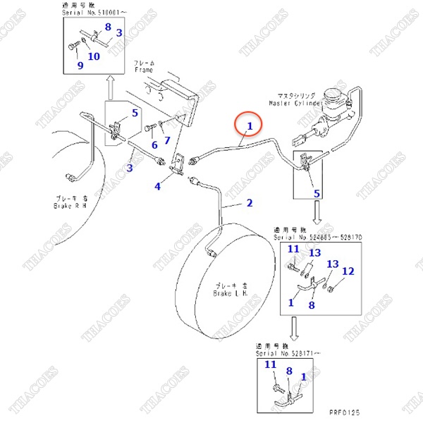 Ống ti ô dầu phanh 3EB-38-31111; 3EB-38-31110 (AT, MT)