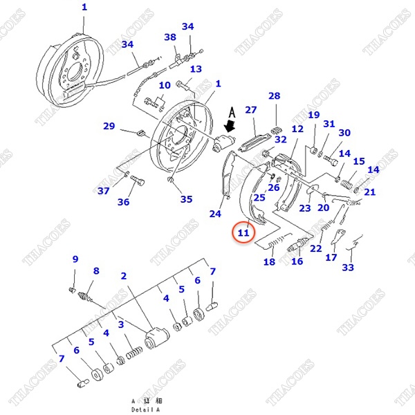 Guốc phanh 3EB-30-31550; 3EB-30-31150; 3EB-30-31350 (AT, MT)