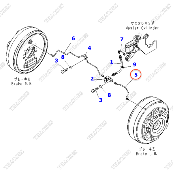 Ống ti ô dầu phanh bánh trái 3EB-38-41130