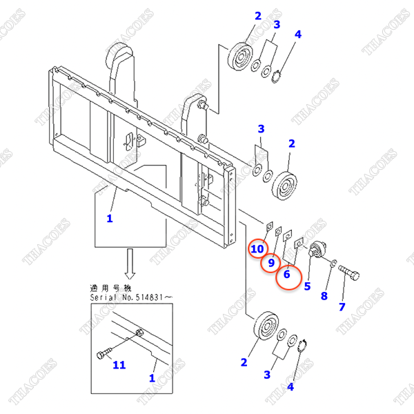Căn đệm vòng bi 3EB-71-00021; 3EB-71-00020