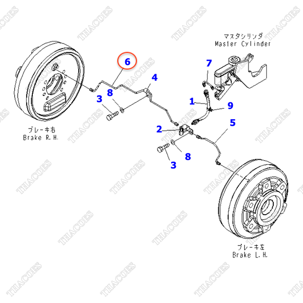 Ống ti ô dầu phanh bánh phải 3EB-38-31250