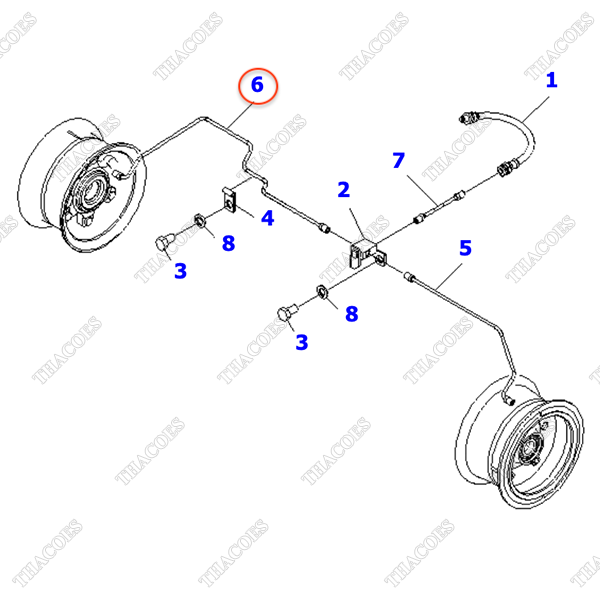 Ống ti ô dầu phanh phải 3EB-38-51441; 3EB-38-51440