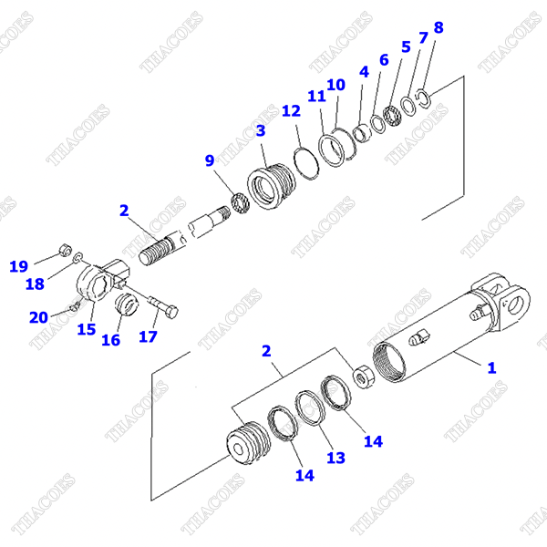 Cụm xi lanh nghiêng bên trái 37B-1JA-5013UA
