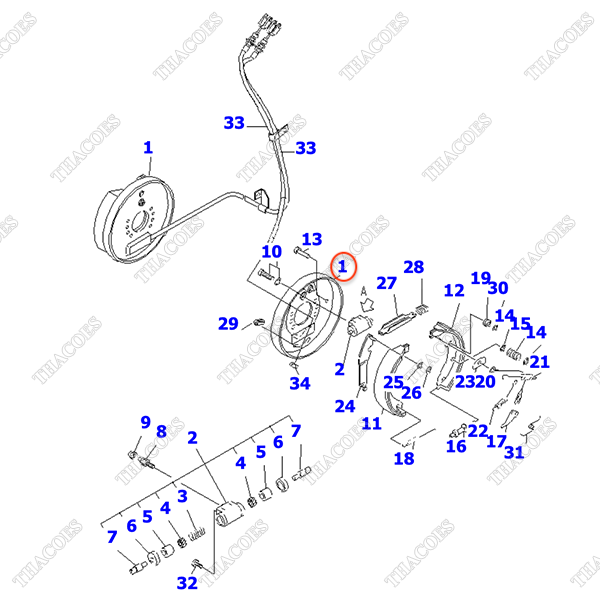 Đế guốc phanh trái 3EB-30-41130