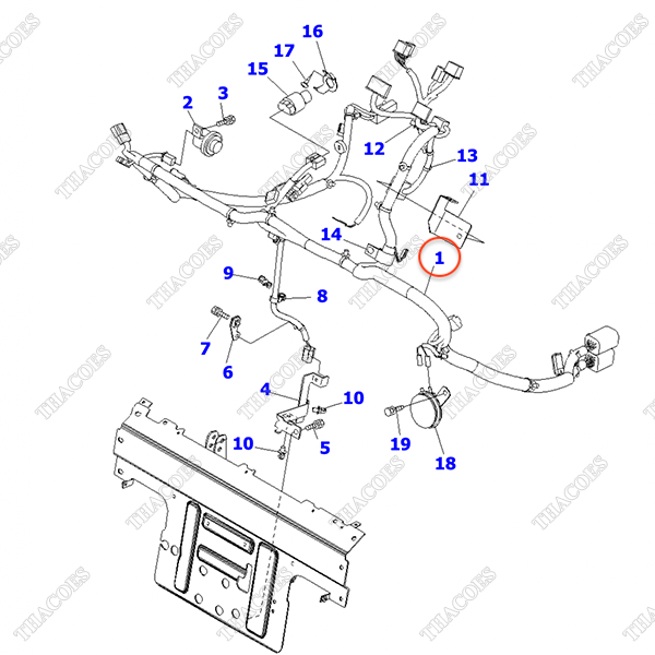 Cuộn dây điện cabin 3EB-55-62611 (Không cảnh báo góc lái)