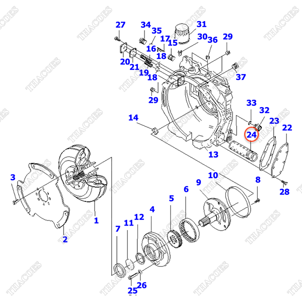 Lọc dầu hộp số thô 3EB-15-51600 (K21)