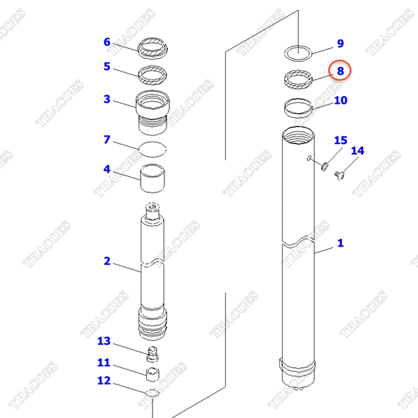 Phớt piston 30B-63-12830 (K22) (cao 3-3.7m, khung 2T2L)