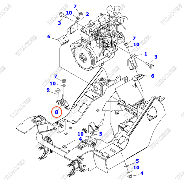 Đế giảm chấn hộp số 3EB-02-52130; R3EB-02-52130