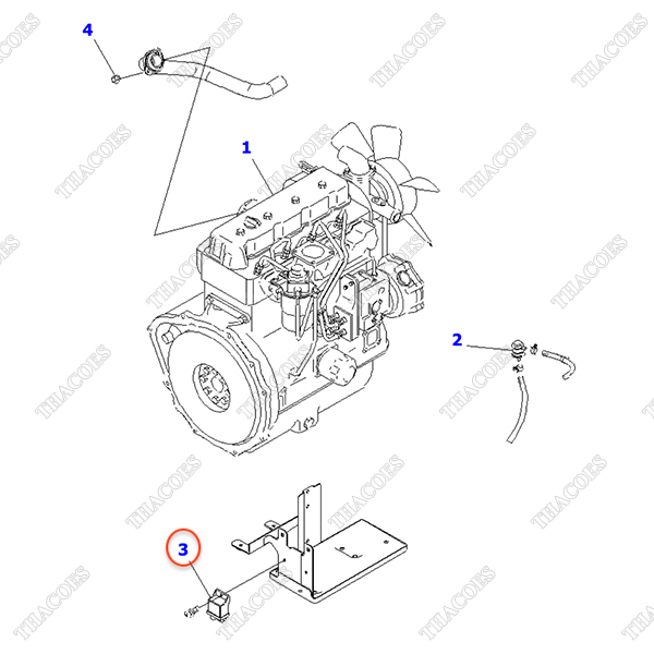 Rơ le thời gian sấy YM129930-77970 (12V) (4D98)