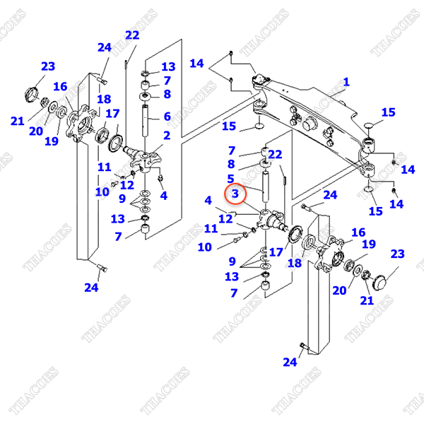 Khớp lái trái 3EB-24-51222; 3EB-24-51221
