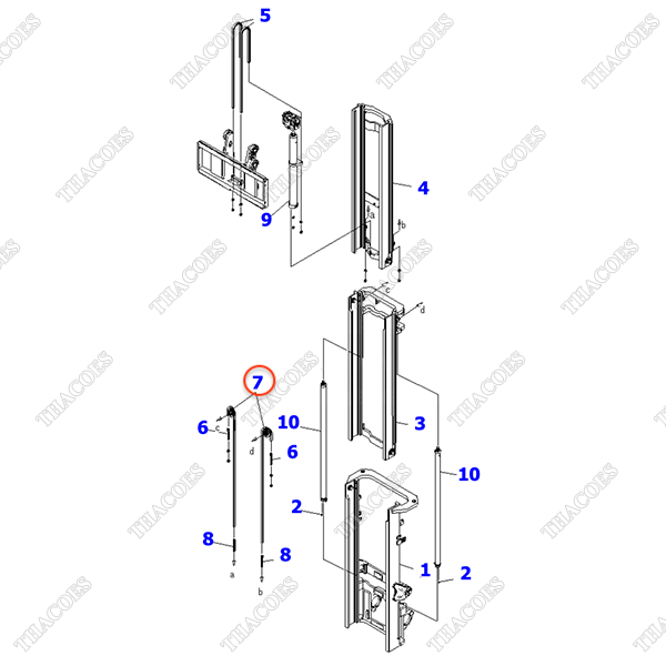 Xích nâng máng giữa 37B-737-1400; 37B-737-1370; 37B-737-1320; 37B-737-1310; 37B-737-1280; 37B-787-1120; 37B-737-1240; 37B-737-1290 (3T3L)