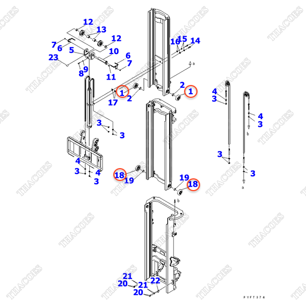 Vòng bi nâng hạ dưới 37B-9AF-6110 (S) (3T3L)
