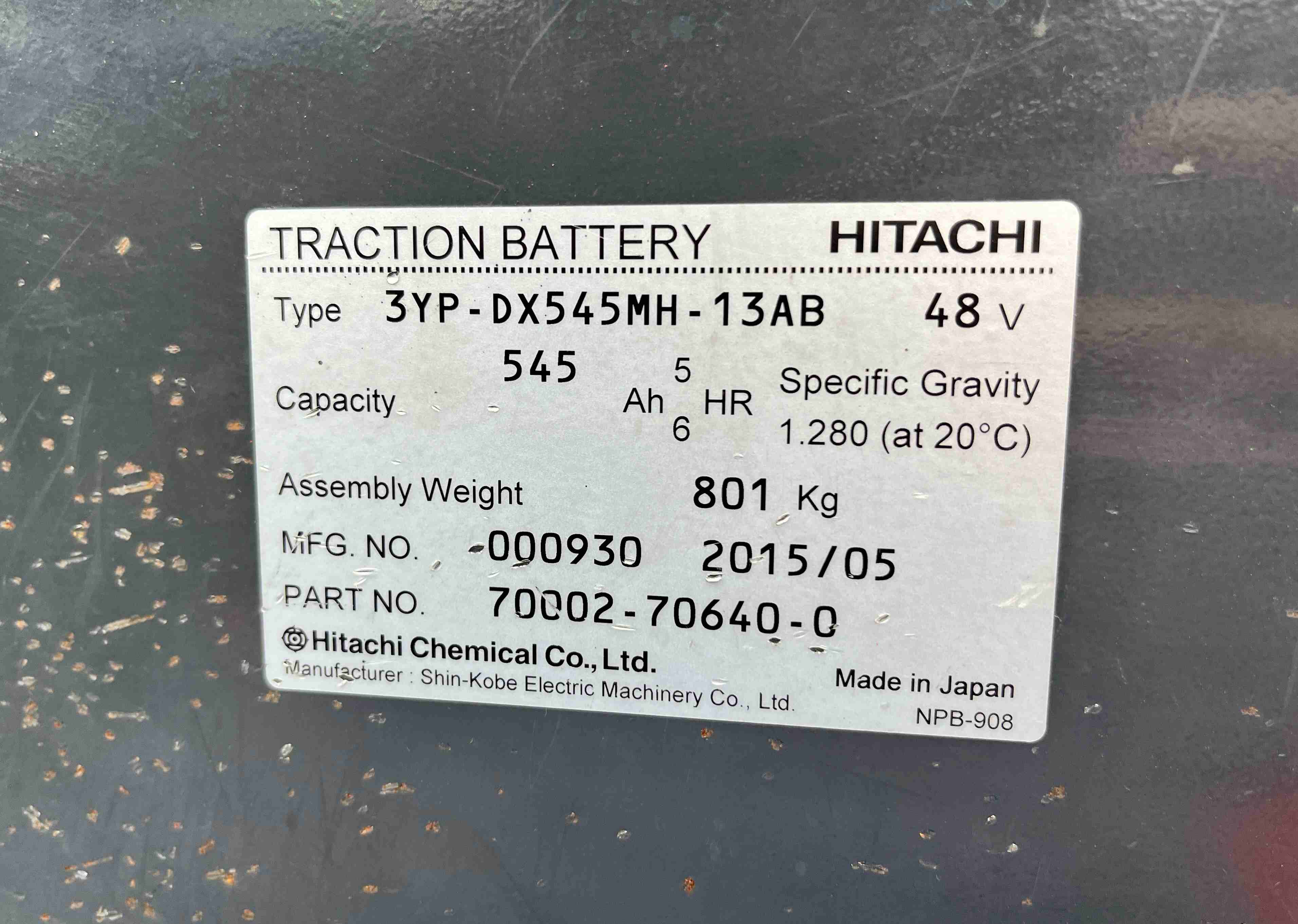 XE NÂNG ĐIỆN NGỒI LÁI NICHIYU 2 Tấn FB20PN-77B-300AE (2015)