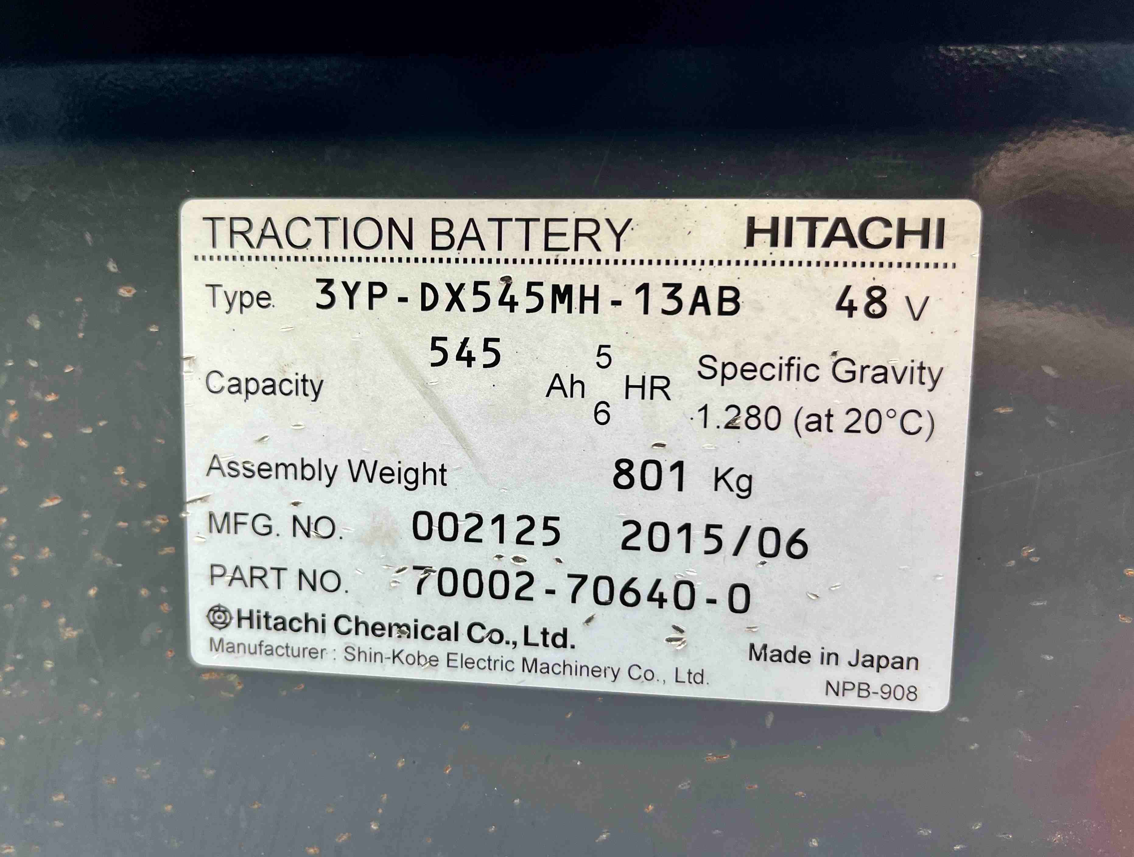 XE NÂNG ĐIỆN NGỒI LÁI NICHIYU 2 Tấn FB20PN-77B-300AE (2015)