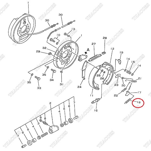 Lò xo hồi guốc phanh 34B-30-14380; 3043231160