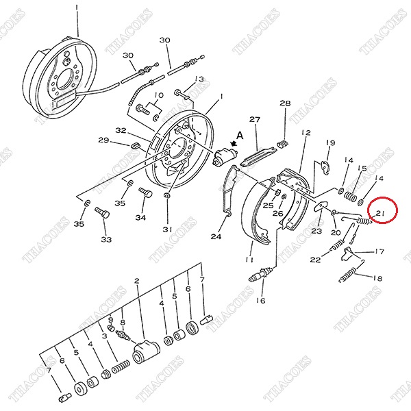 Lò xo hồi guốc phanh 3EB-30-11140