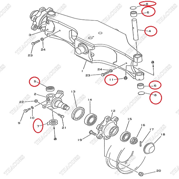 Bộ vòng bi ắc phi nhê 3EB-24-05060 (Kit)