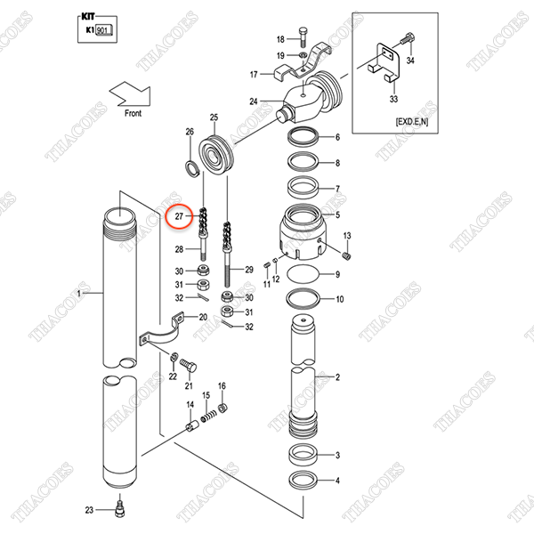(35/40) Xích nâng hạ 23918-45771 (VFM400)