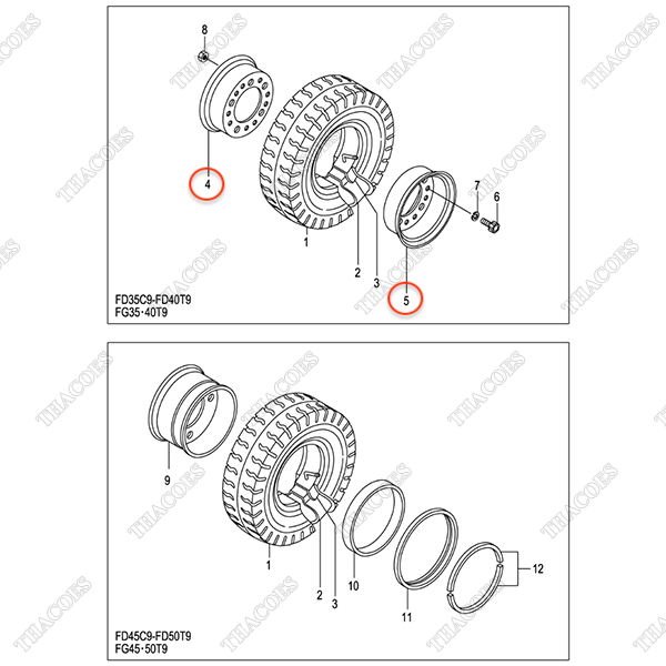 La zăng ghép 22314-40101 (700-12) (FD35/FD40)