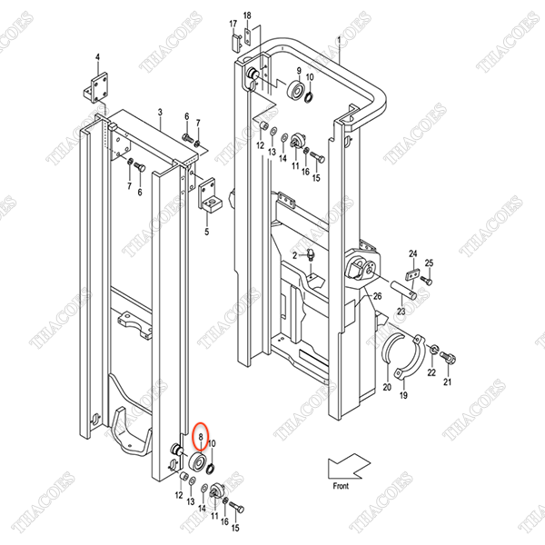 (35/40) Vòng bi nâng hạ 23818-20701 (OD143,5)