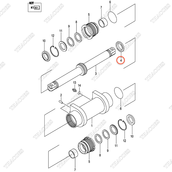 (OBT) Phớt piston 524W2-42261