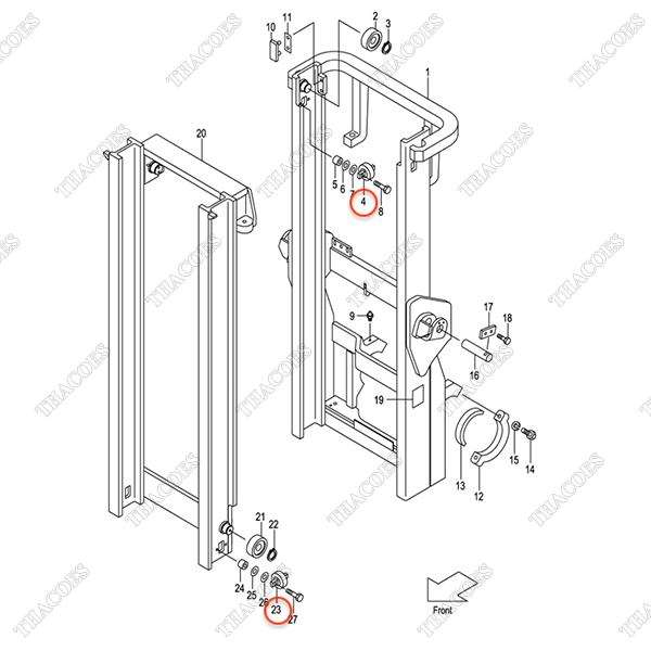 (VM43A(3.5T,4T)) Vòng bi nâng ngang 23458-32052 (4 vòng)